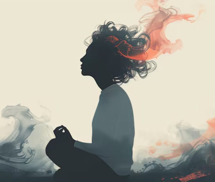 Illustration of a person meditating
